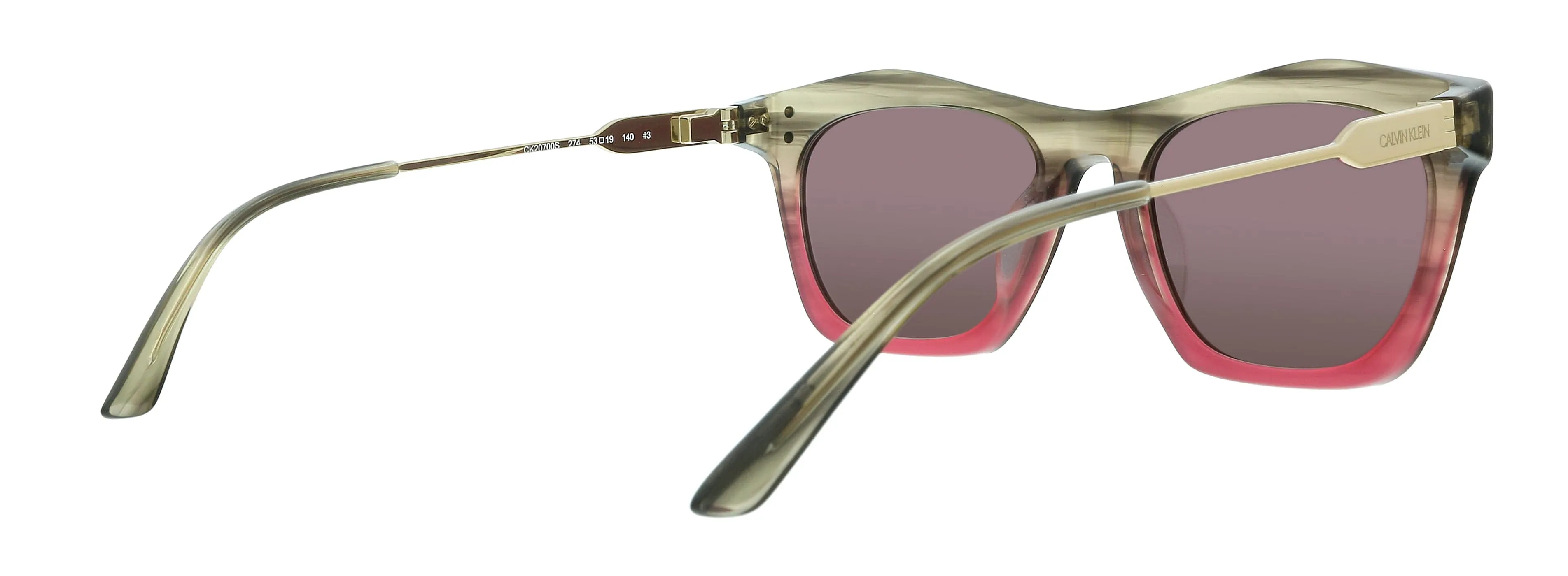 Calvin Klein CK20700S 274 Taupe/Pink Horn Gradient Square Sunglasses