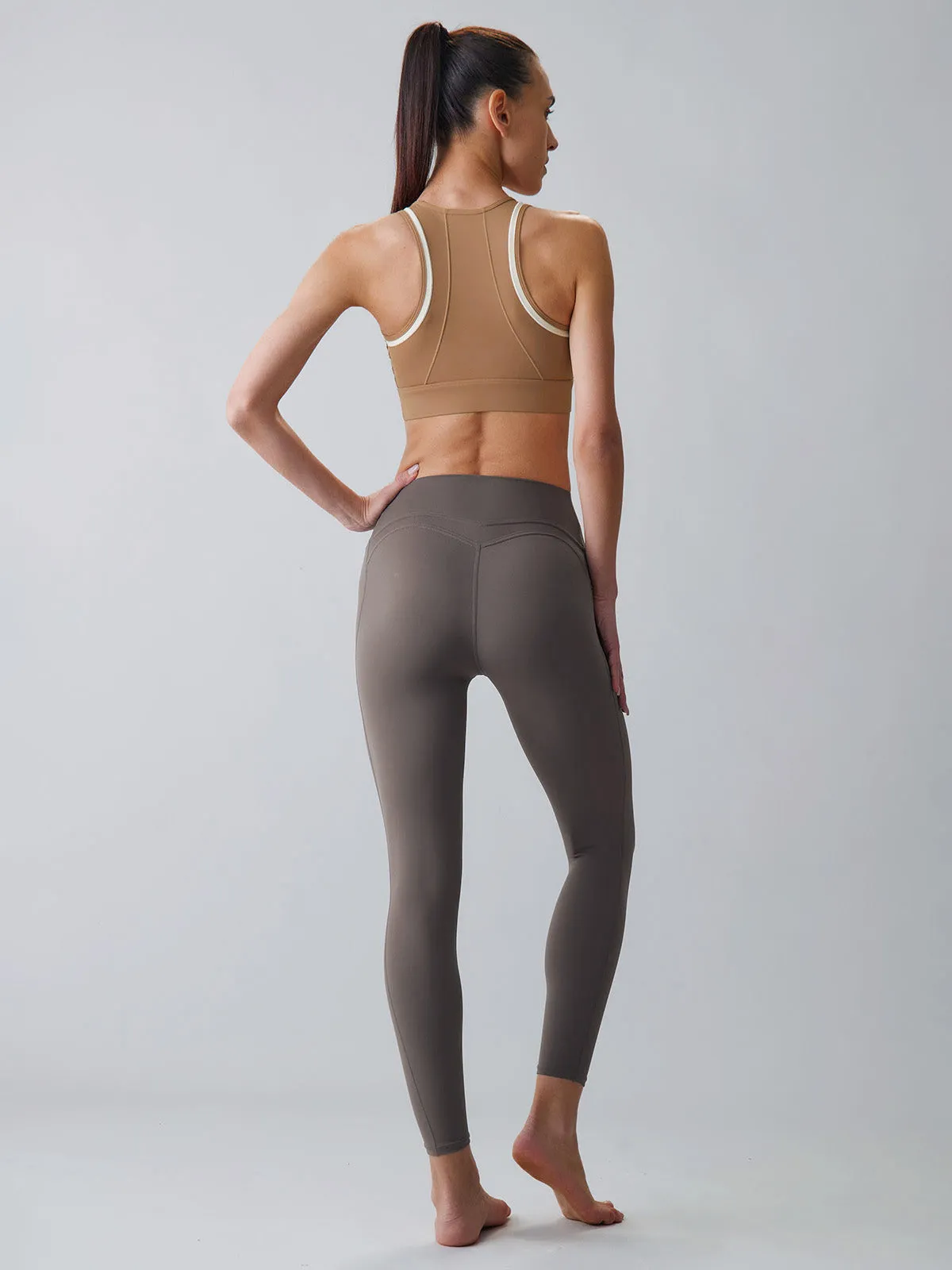 Camel Contrast Trim Tank Top - High Support