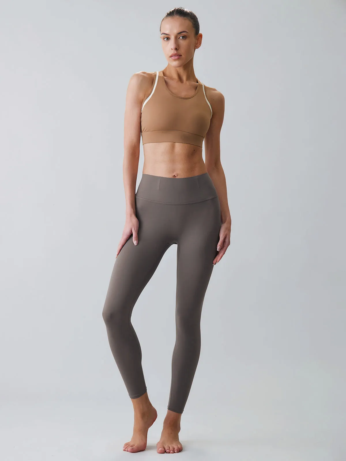 Camel Contrast Trim Tank Top - High Support
