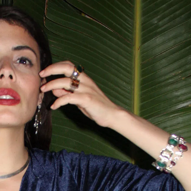 Chandelier Earrings With Sterling Silver Gold and White Zircons Elegant Israeli Jewelry for Wife