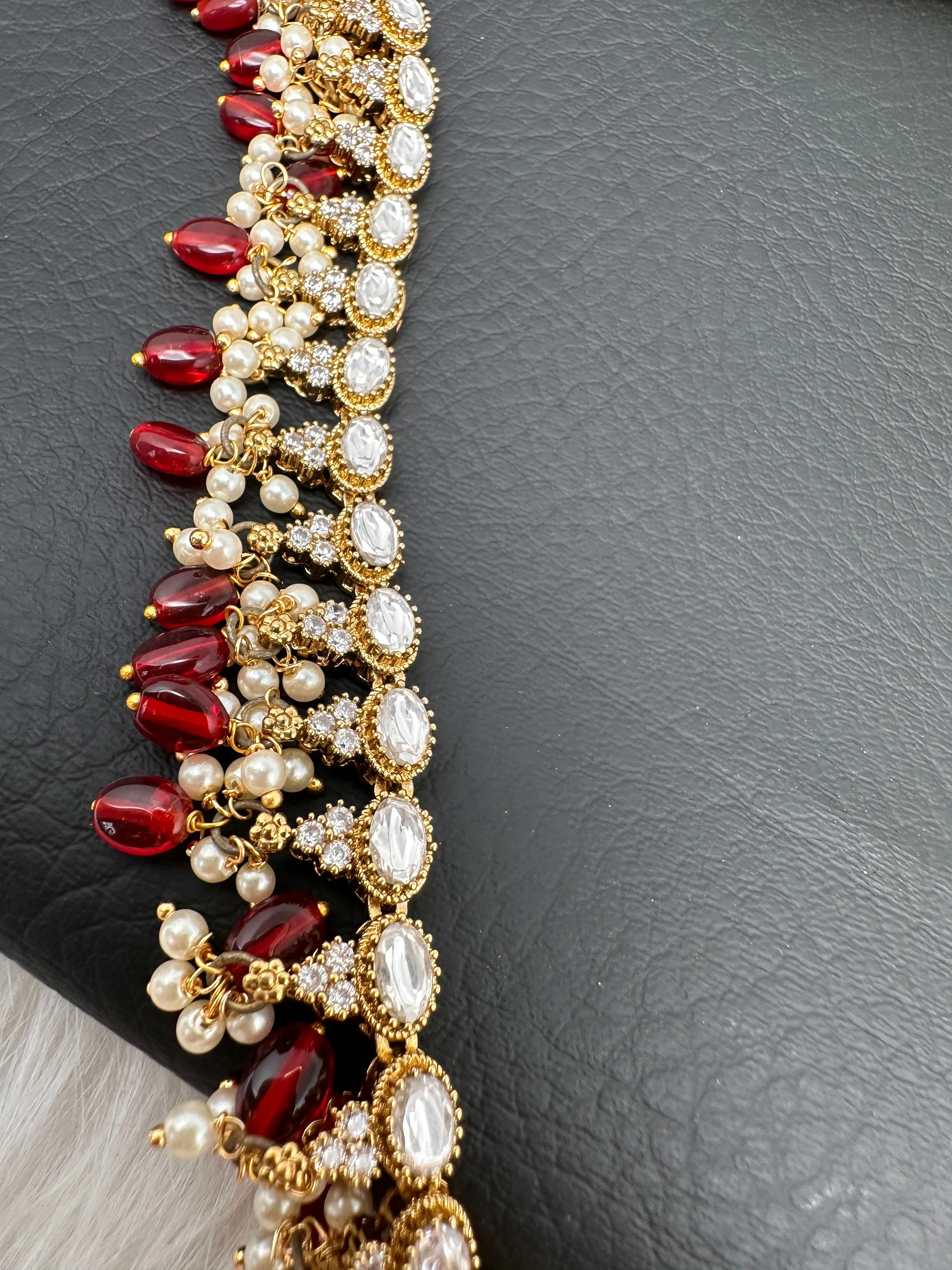 CZ Color Beads Sleek Kamarband Hip Belt