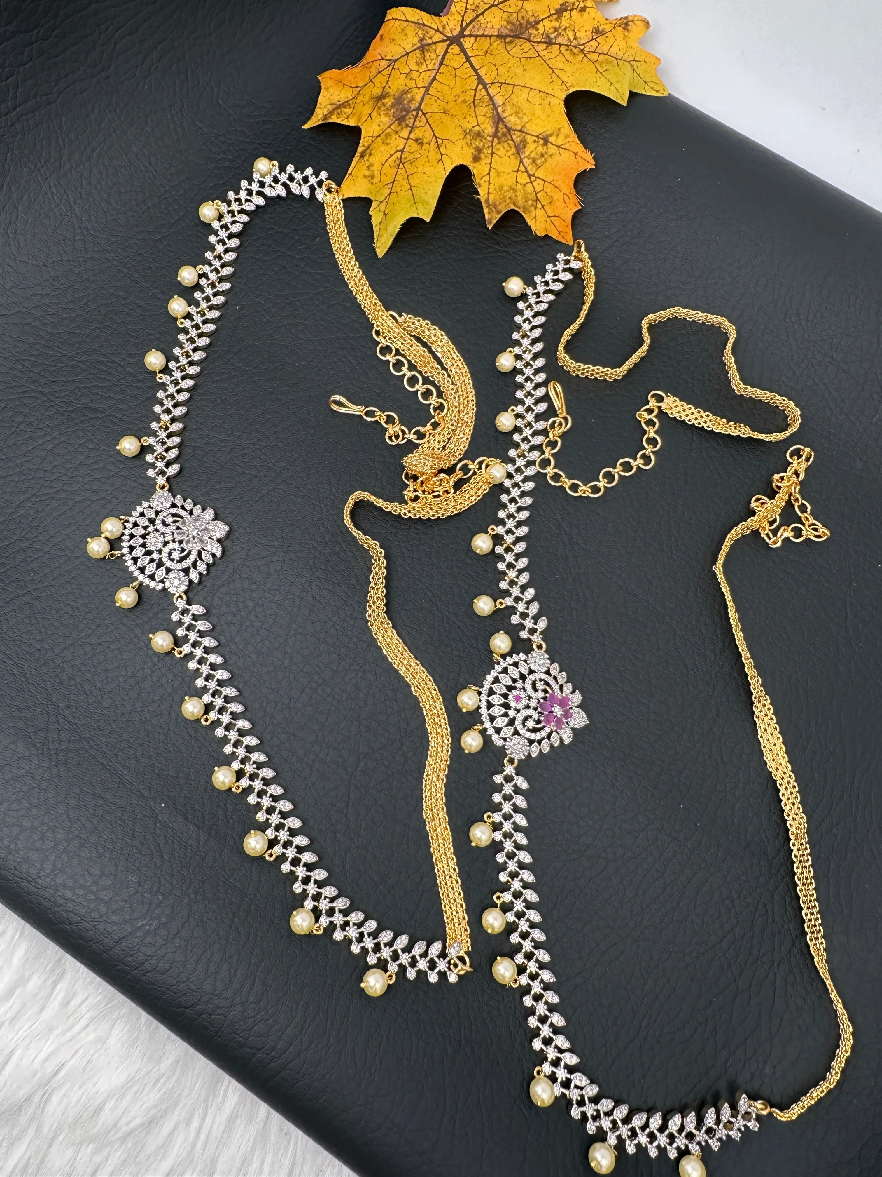 CZ Color Stones Sleek Kamarband Hip Belt