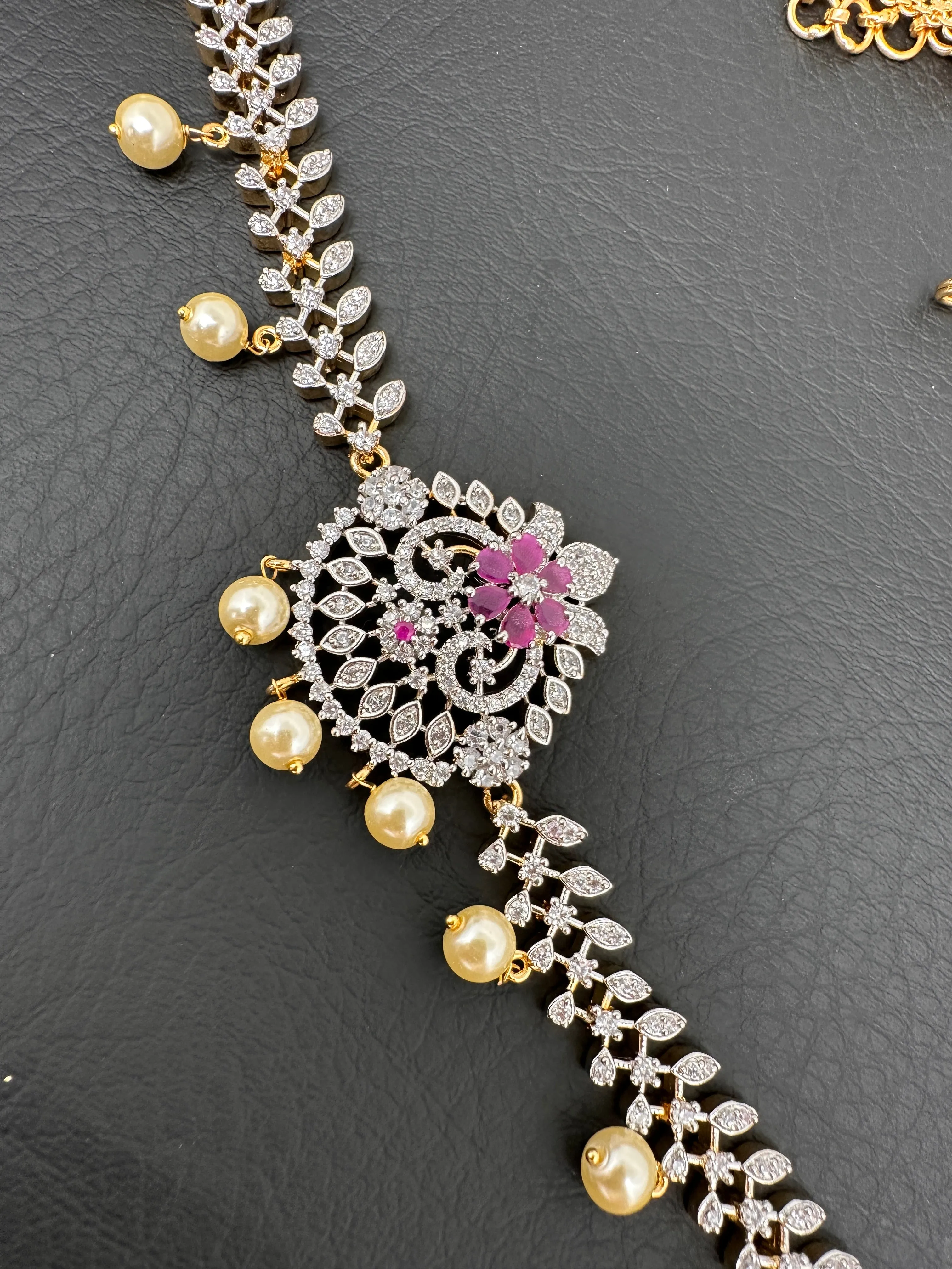 CZ Color Stones Sleek Kamarband Hip Belt