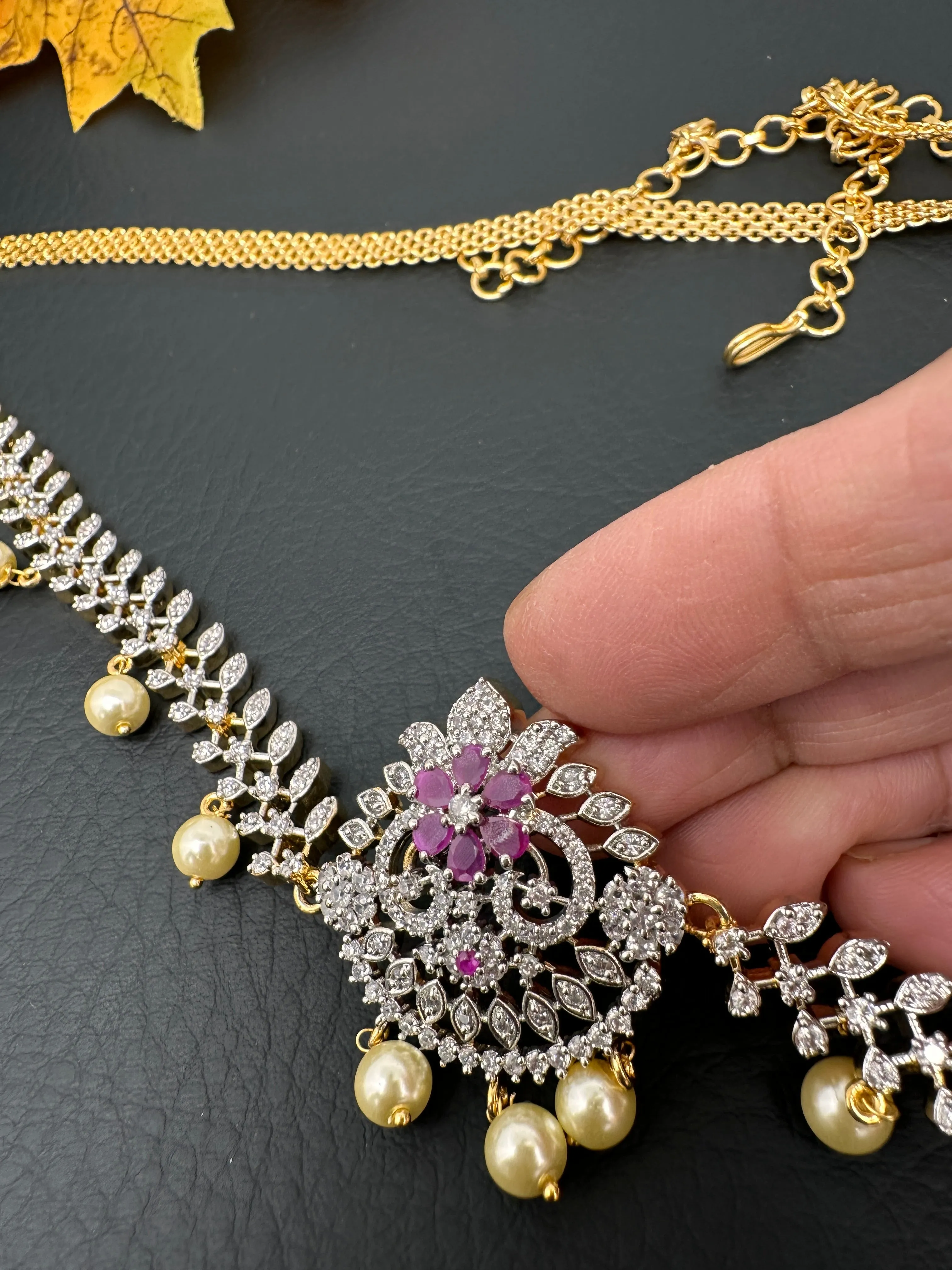 CZ Color Stones Sleek Kamarband Hip Belt