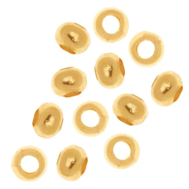 Gold Plated Sleek Rondelle Beads 4 x 3mm (100 pcs)