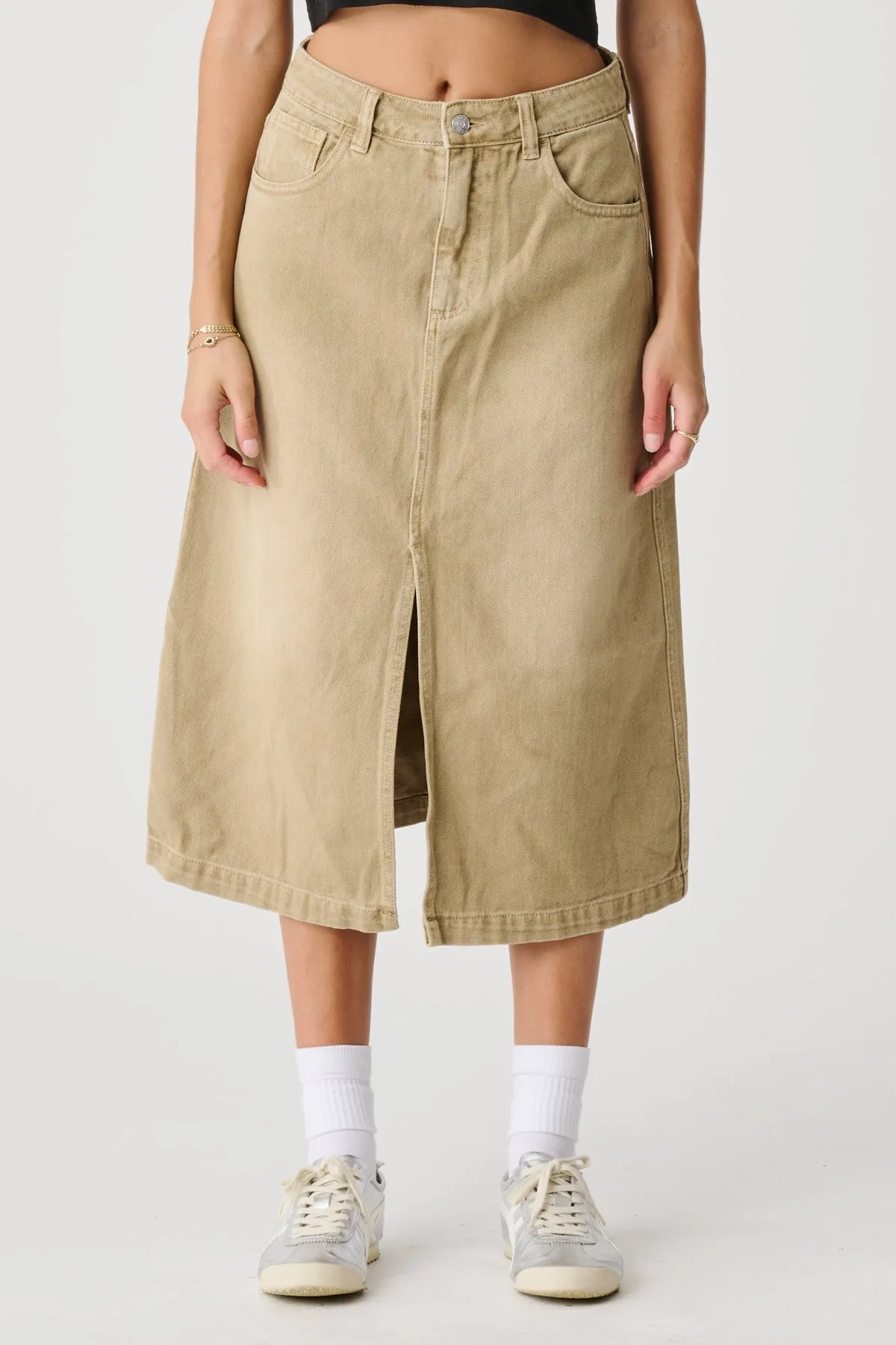 GORDON MIDI SKIRT - Taupe