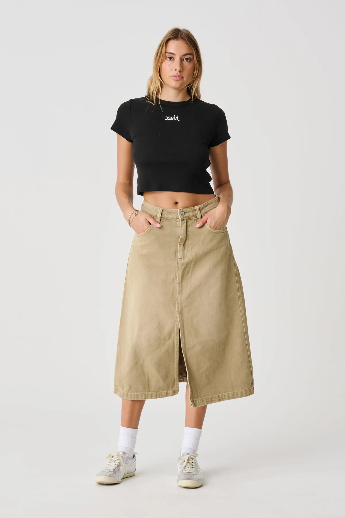 GORDON MIDI SKIRT - Taupe