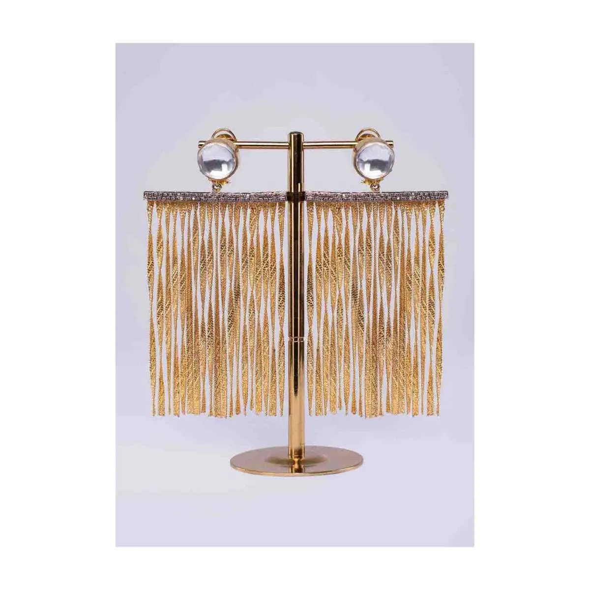 Long drop sleek gold chain tassel earring only on Kalki