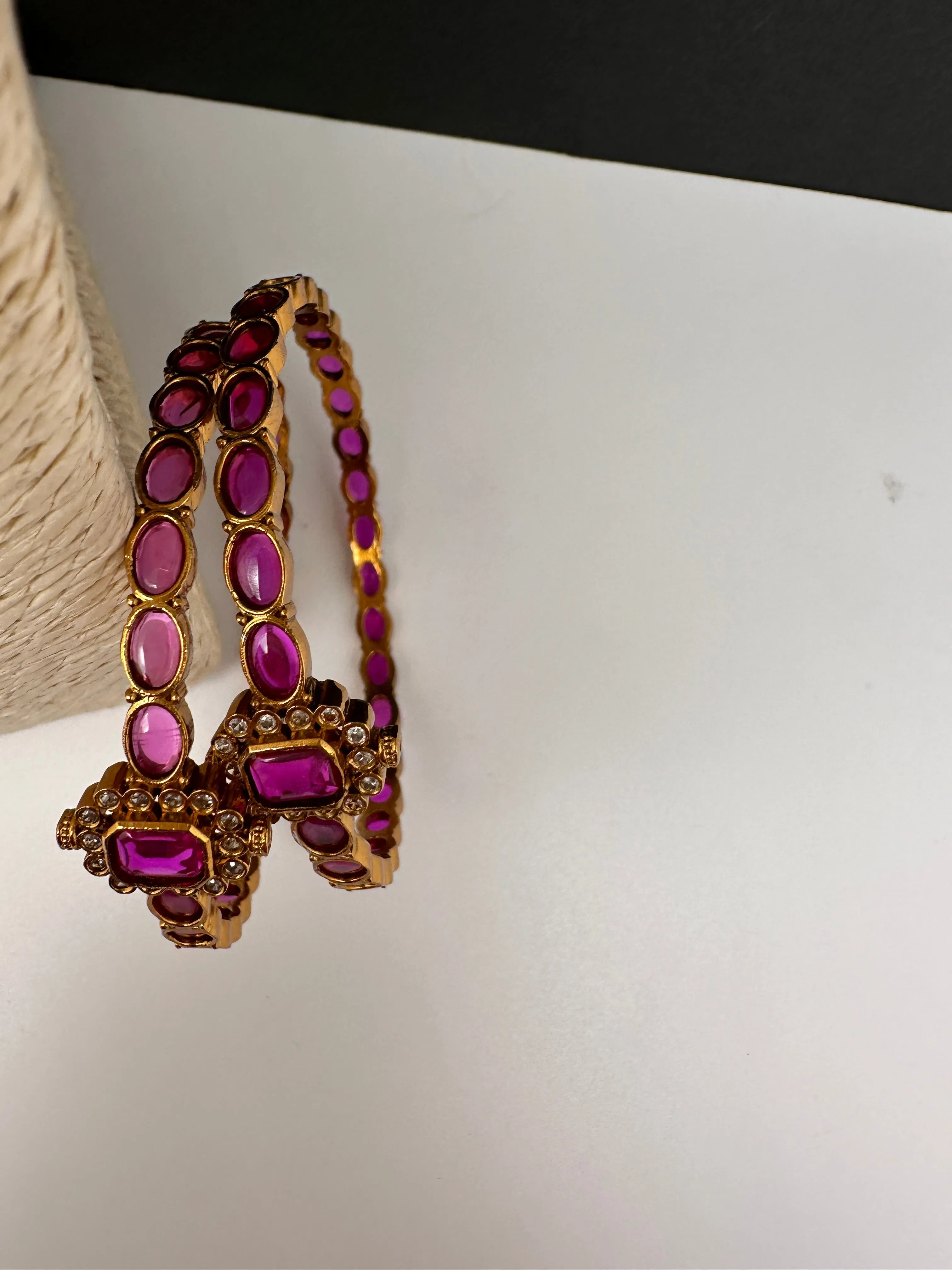 Matte Red Sleek Kempu Traditional Bangles