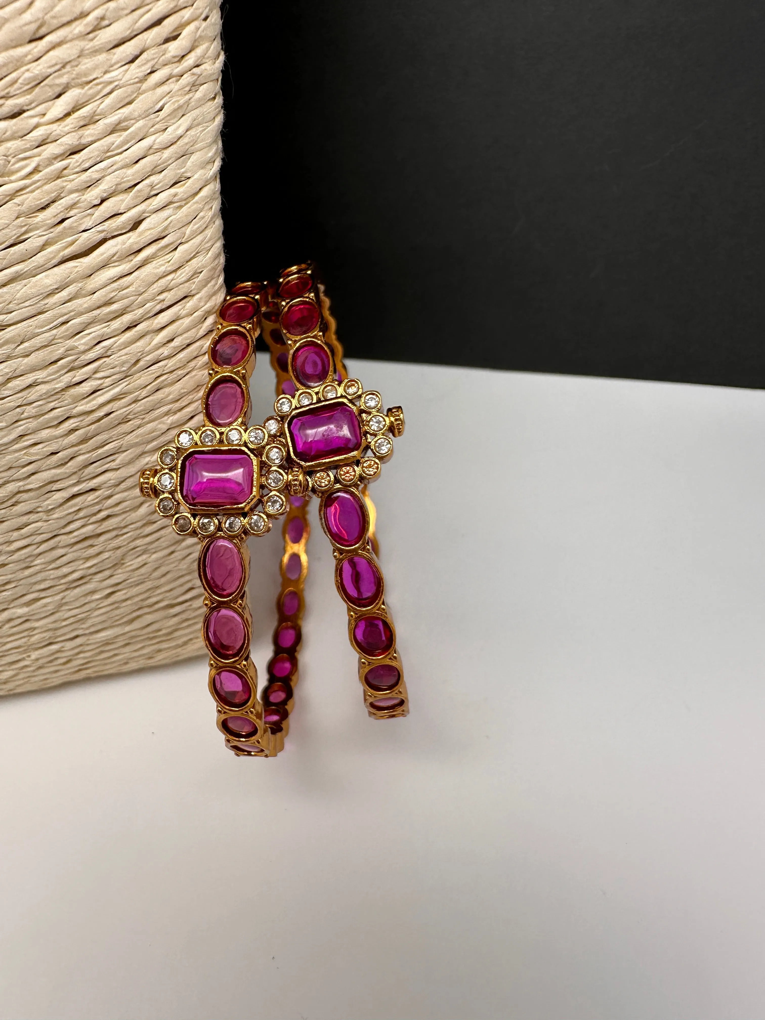 Matte Red Sleek Kempu Traditional Bangles