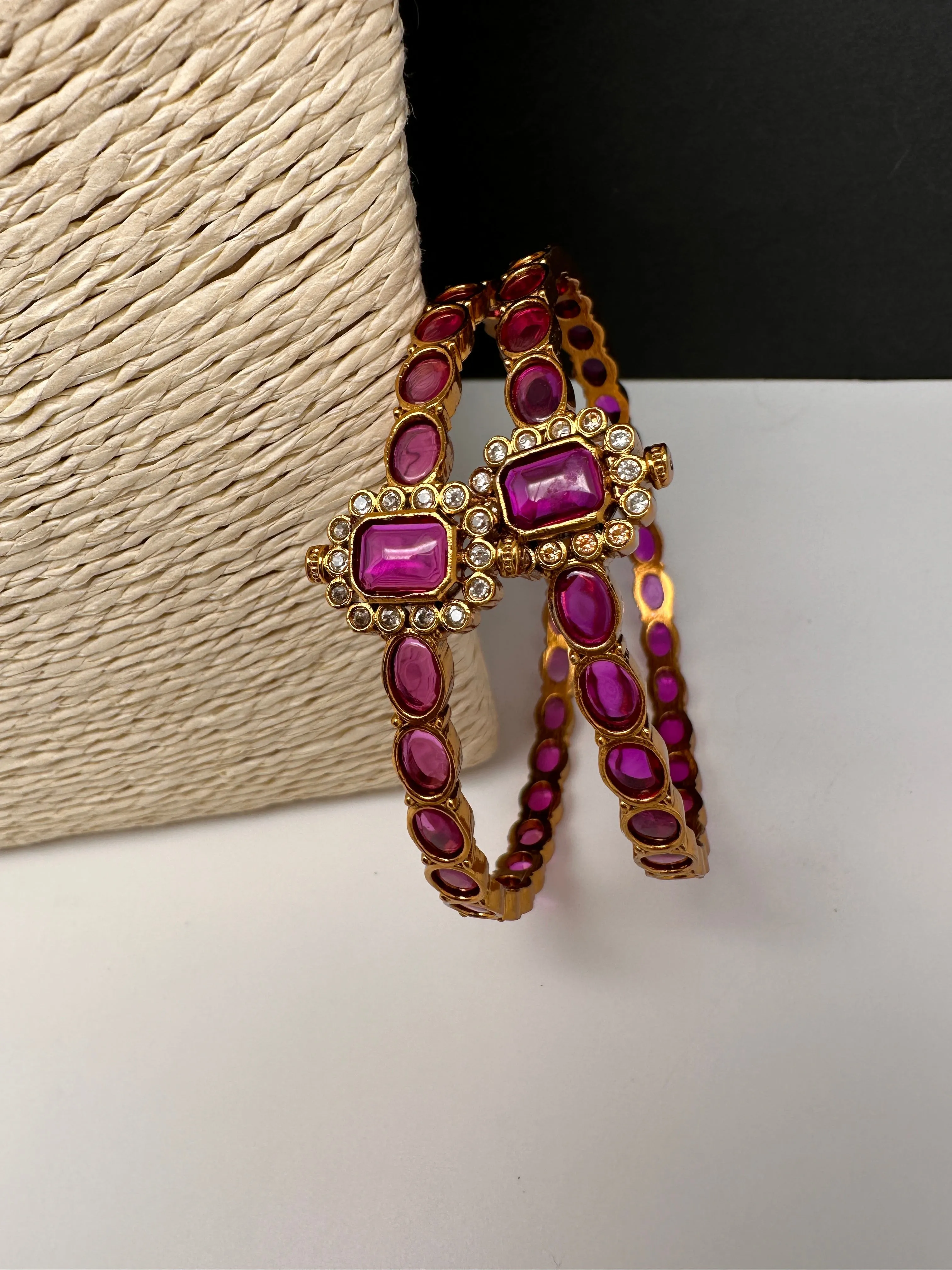 Matte Red Sleek Kempu Traditional Bangles