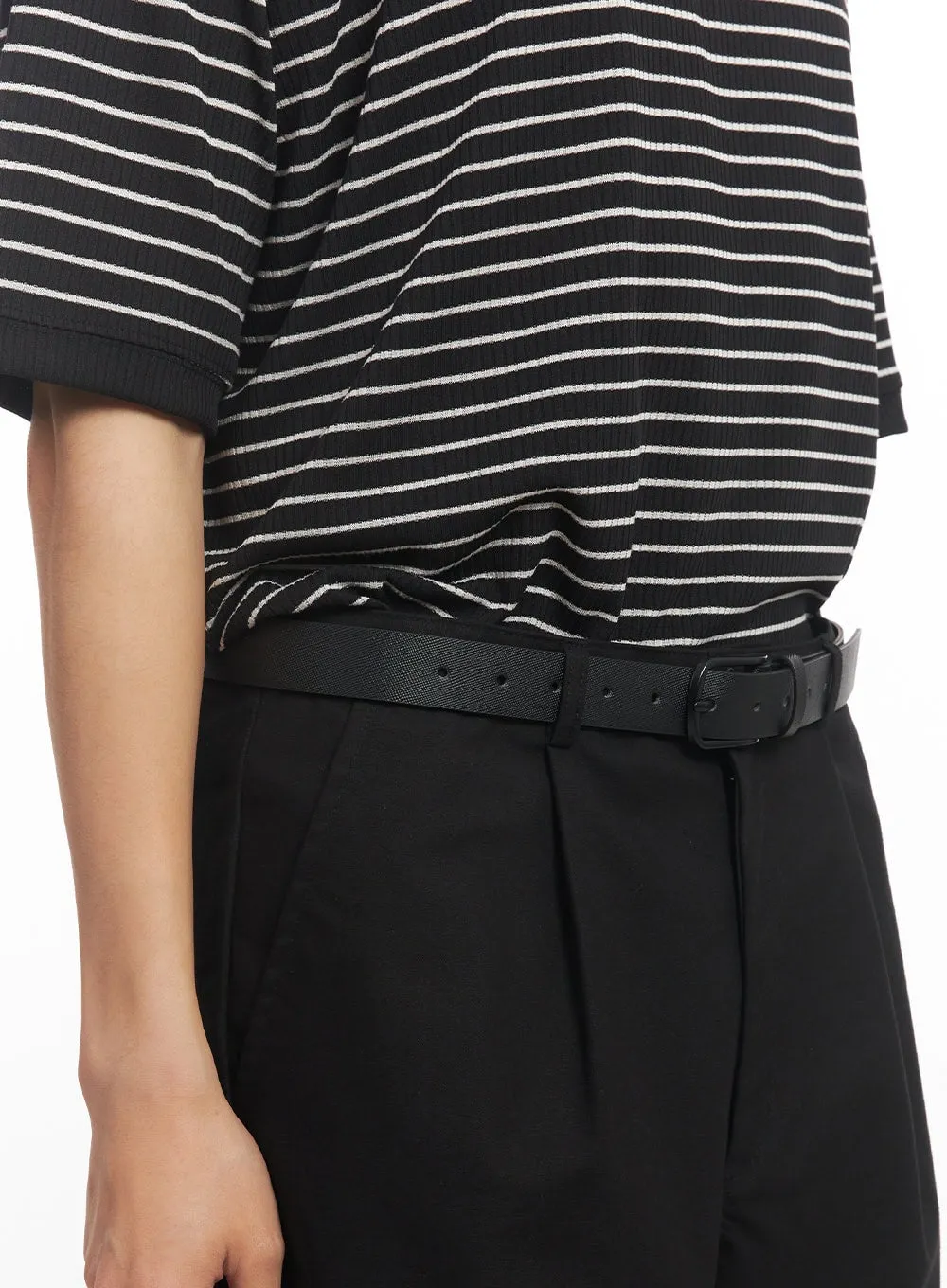 Men's Sleek Black Belt IA518