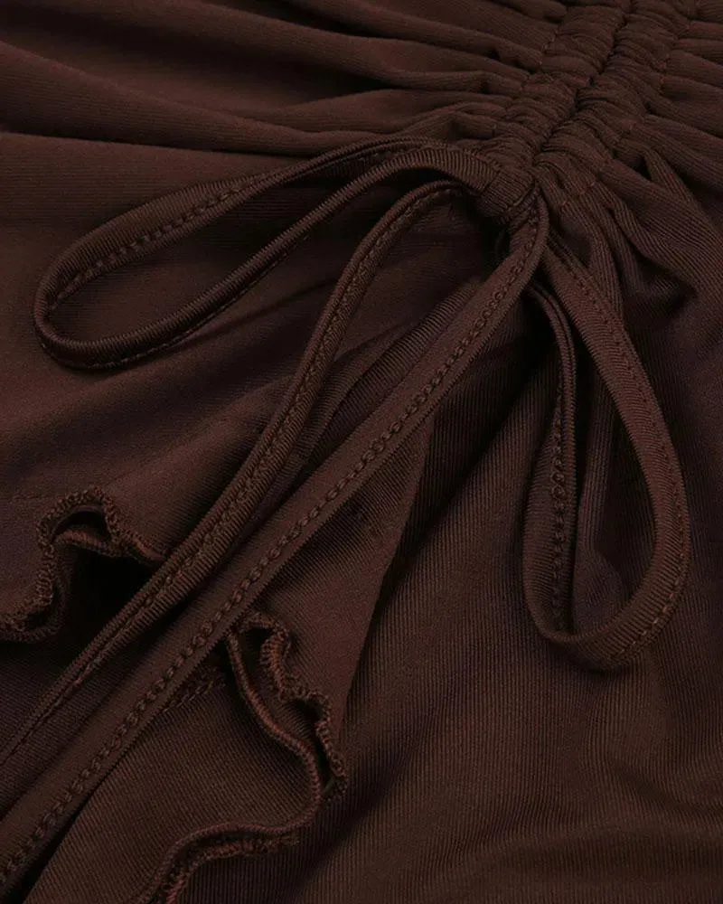 Milène – Ruched design – Asymmetrical mini skirt