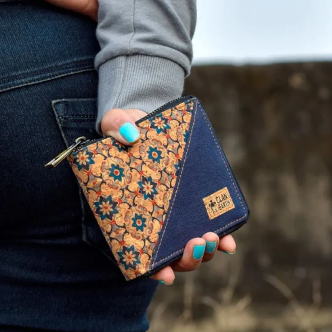 Printed Kiwi Zip Wallet | Cork | Sleek Design | Unisex | Multiple Sections