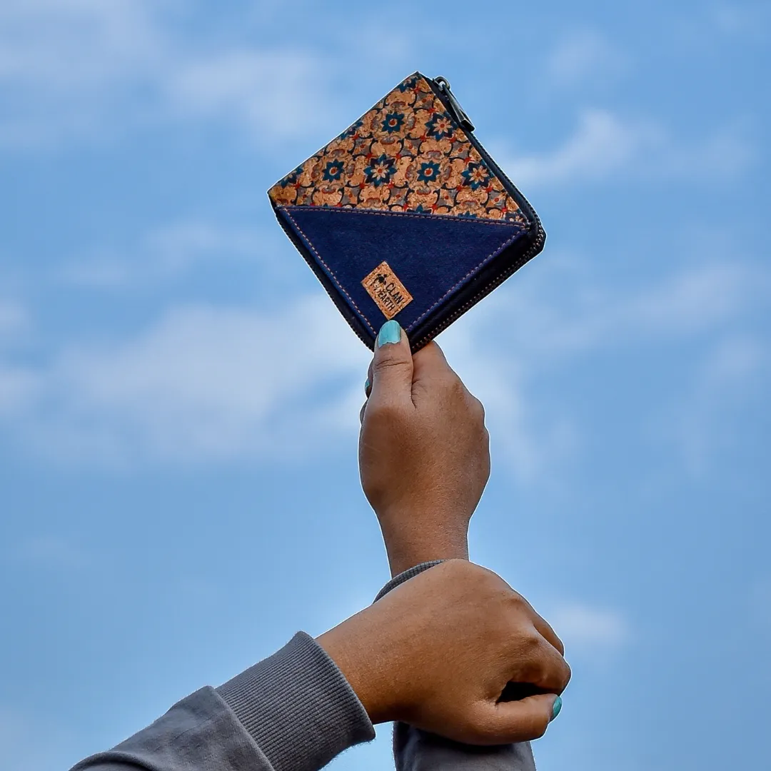 Printed Kiwi Zip Wallet | Cork | Sleek Design | Unisex | Multiple Sections