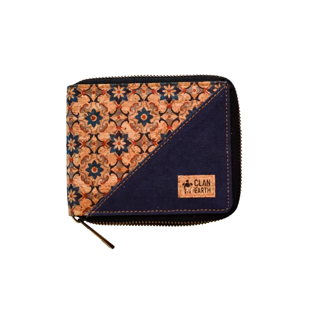Printed Kiwi Zip Wallet | Cork | Sleek Design | Unisex | Multiple Sections