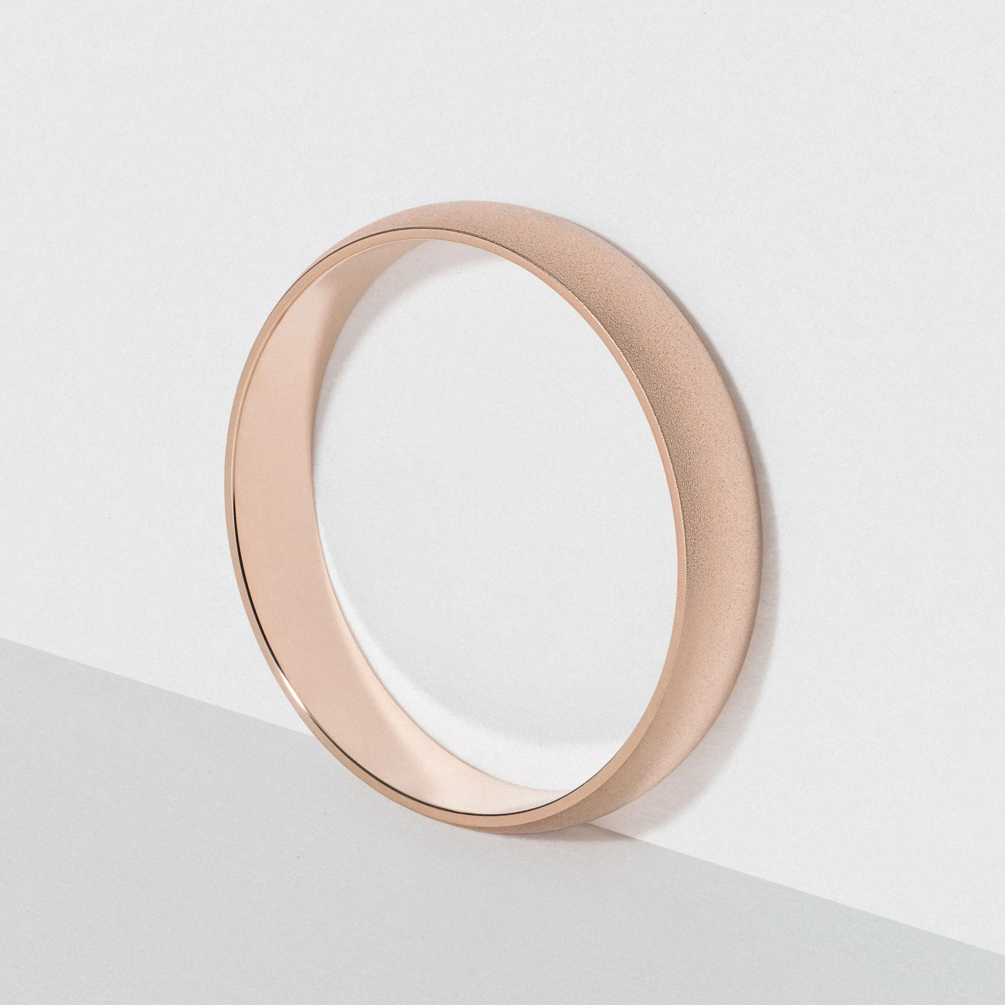 Rose Gold Classic Wedding Band - Matte 4mm