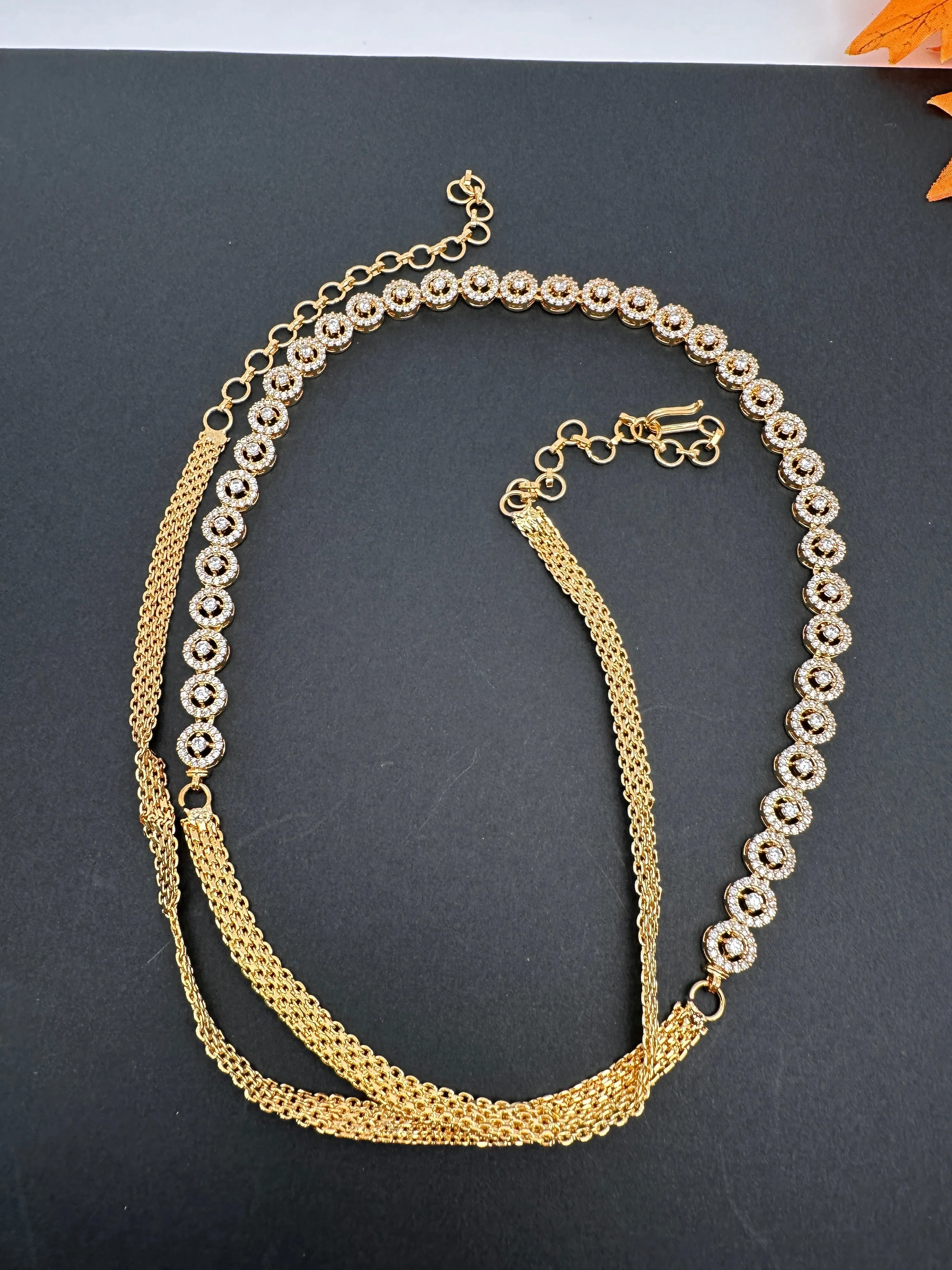 Sleek CZ Hip Chain Vaddanam