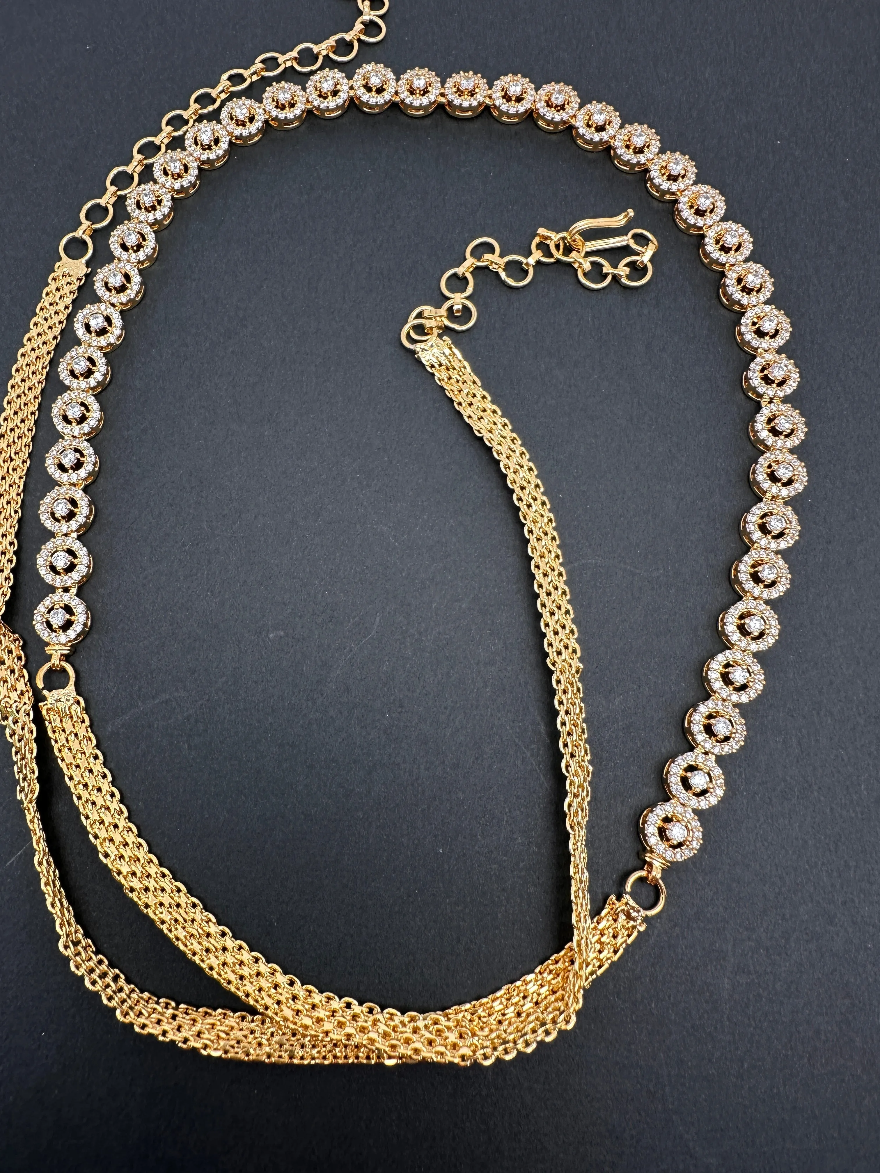 Sleek CZ Hip Chain Vaddanam