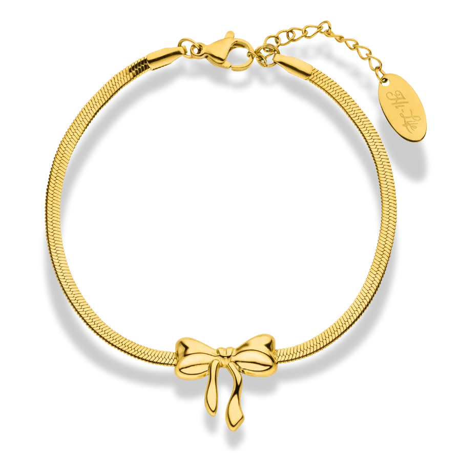 Sleek Ribbon Armband 14K Vergoldet