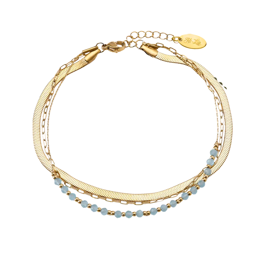 Triple Layer Sleek Fußkette 14K Vergoldet