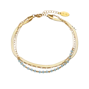 Triple Layer Sleek Fußkette 14K Vergoldet