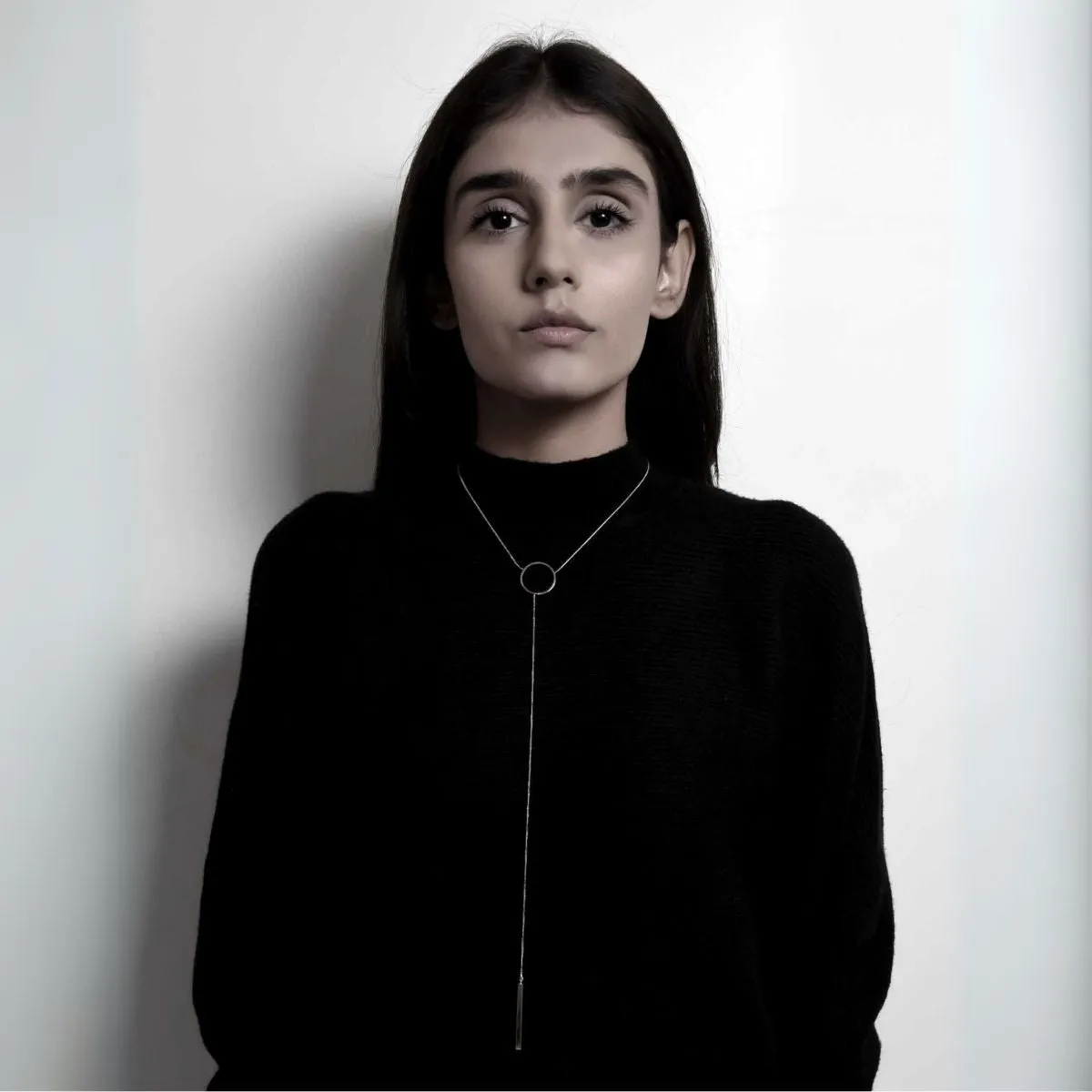 Women Sleek Necklace | Silver Finish Brass | Ultra Chic and Minimalistic
