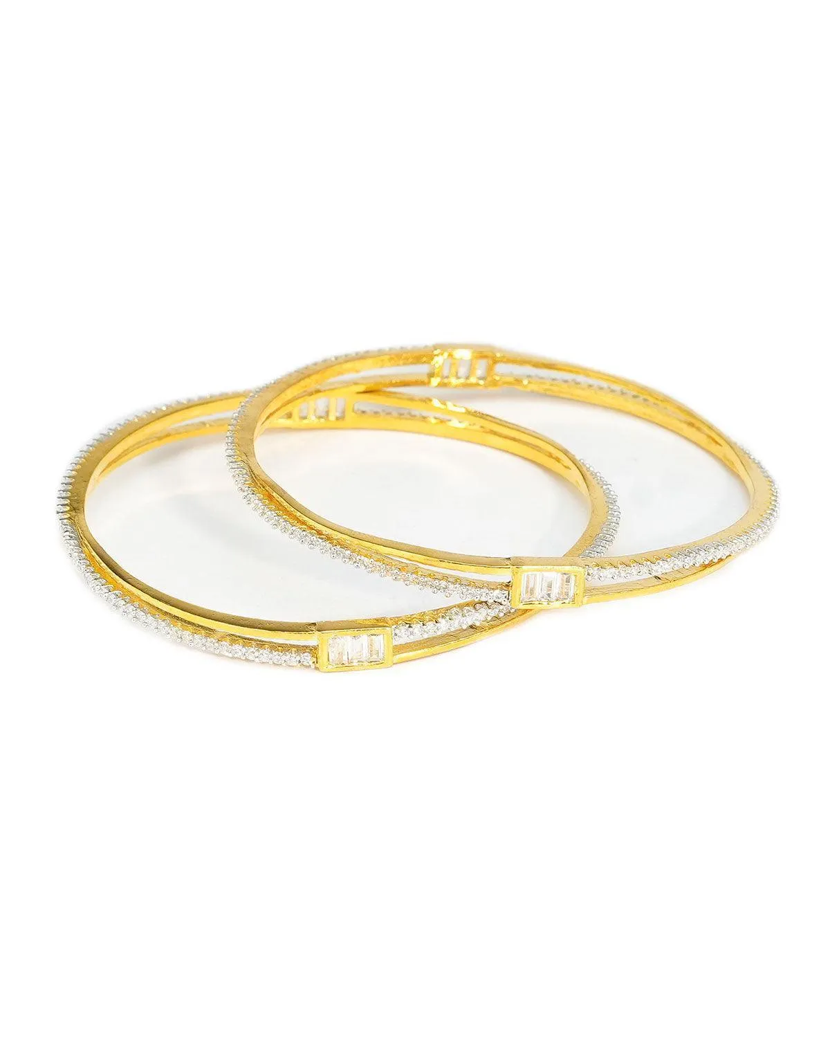 Zevarly Chitra Sleek Stylish Star CZ Bangles