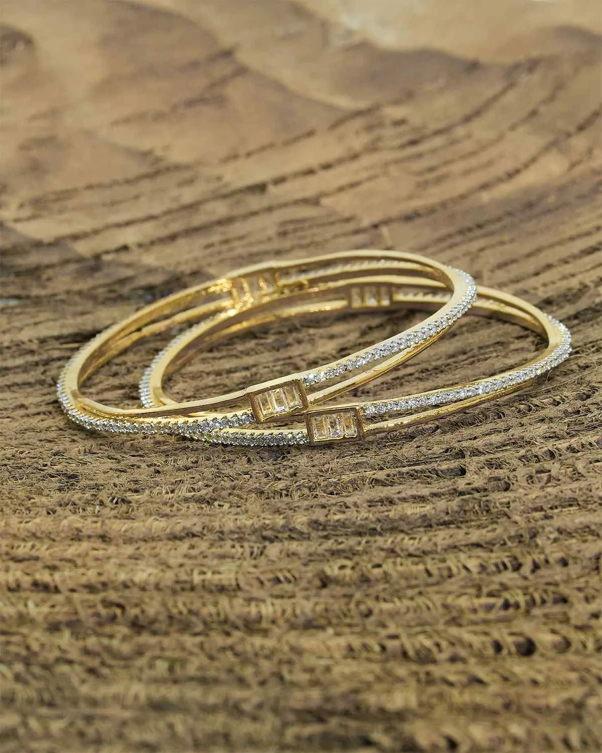 Zevarly Chitra Sleek Stylish Star CZ Bangles
