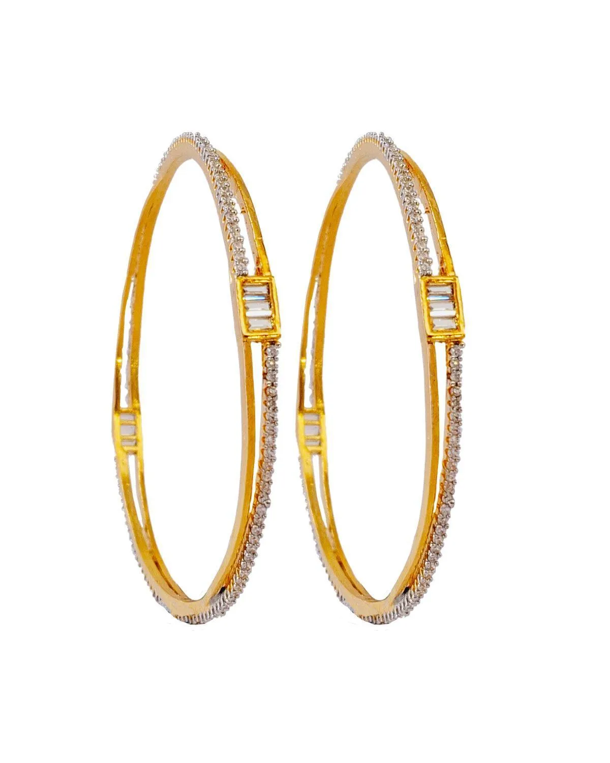 Zevarly Chitra Sleek Stylish Star CZ Bangles